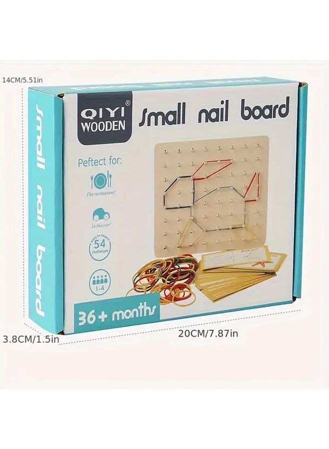 لوحة أظافر إبداعية لعبة تعليمية هندسية رياضية مع لوحة مثقوبة وأشرطة مطاطية - Image 3